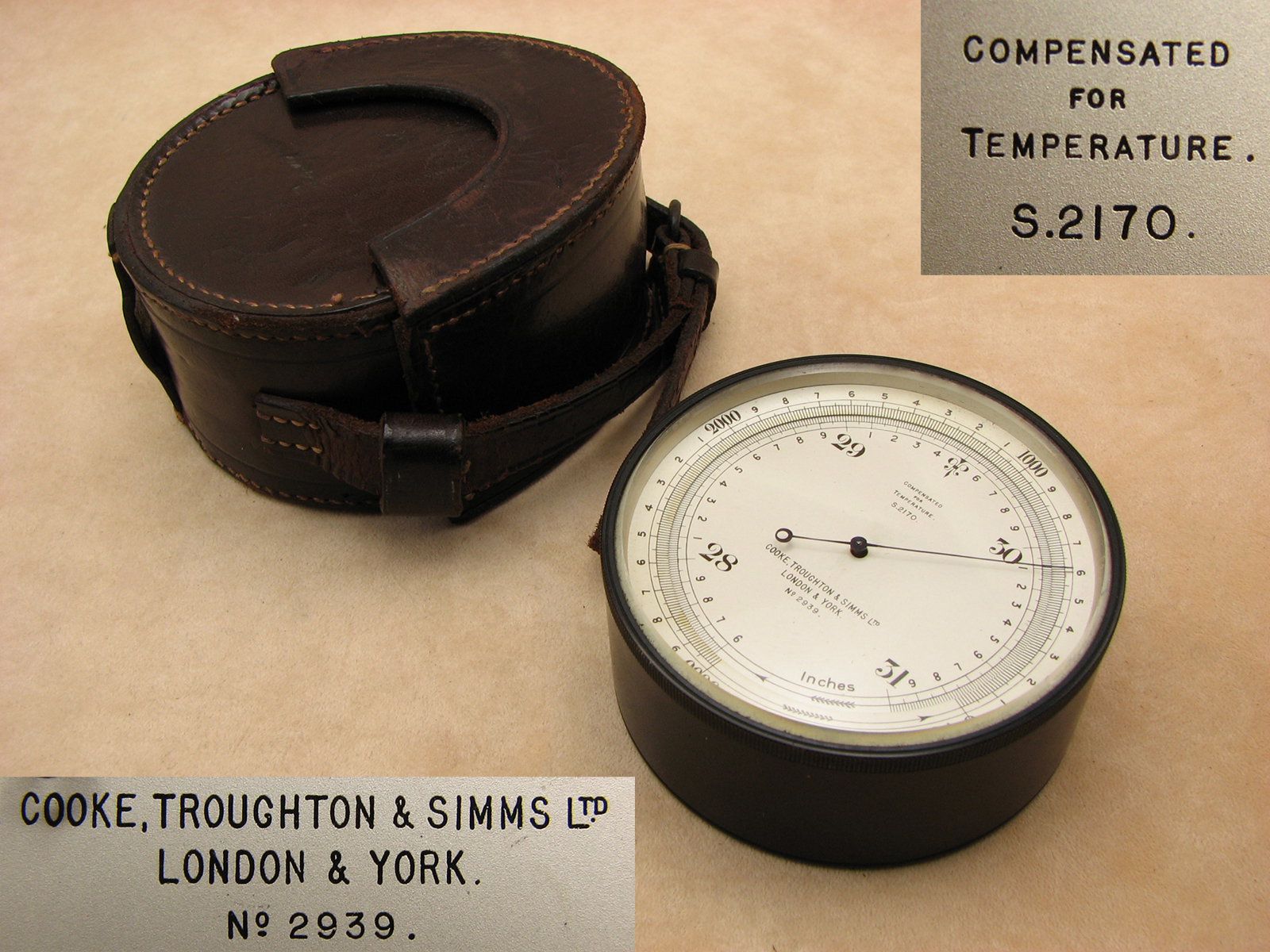 Cooke Troughton & Simms pocket barometer & altimeter circa 1920's